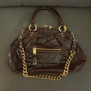 Marc Jacob’s brown leather quilted tote bag